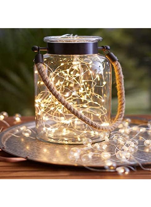 AYRIV AYRIV Glass Lantern with Jute Rope Handle Hanging Glass Planters DecorationGlass pots for Plants Tealight Holders Garden Planters Borosilicate Glass Candle Holder Pack of 1 