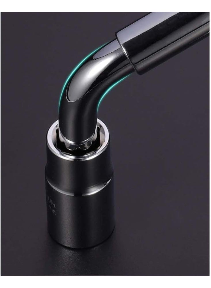 Complete Road Emergency Pack: Extendable L-Shape Wheel Wrench with Reversible Sockets & Heavy-Duty Car Lifting Jack - Universal Tire Change Kit (17/19/21/23mm) - Image 5