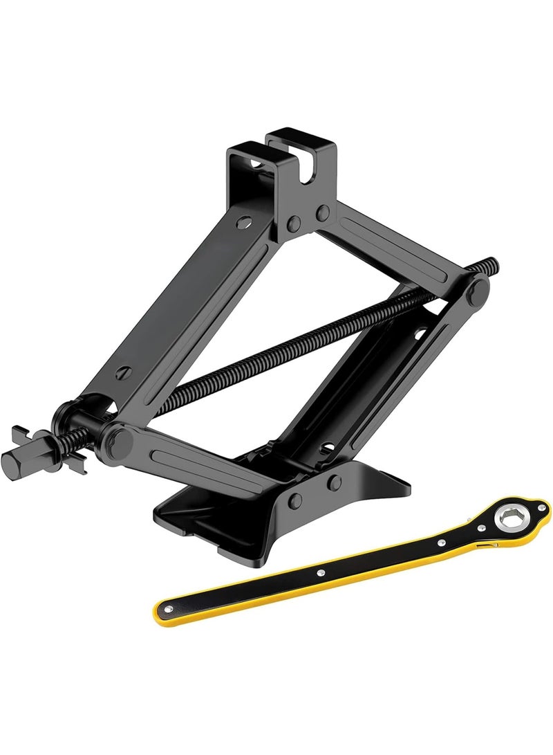 Complete Road Emergency Pack: Extendable L-Shape Wheel Wrench with Reversible Sockets & Heavy-Duty Car Lifting Jack - Universal Tire Change Kit (17/19/21/23mm) - Image 2