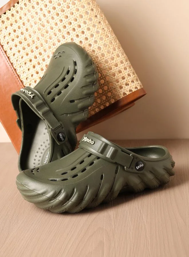 YOHO Men Lightweight Wavy Clogs