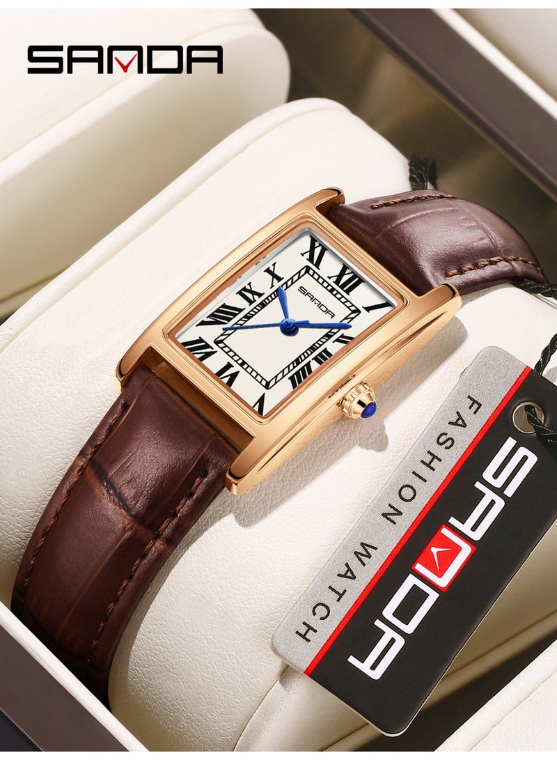 Sanda Watches For Women New 1150 Fashion Couple Watch Elegant Design Rectangular Dial Waterproof Quartz Movement Business Women's Watch - Image 1