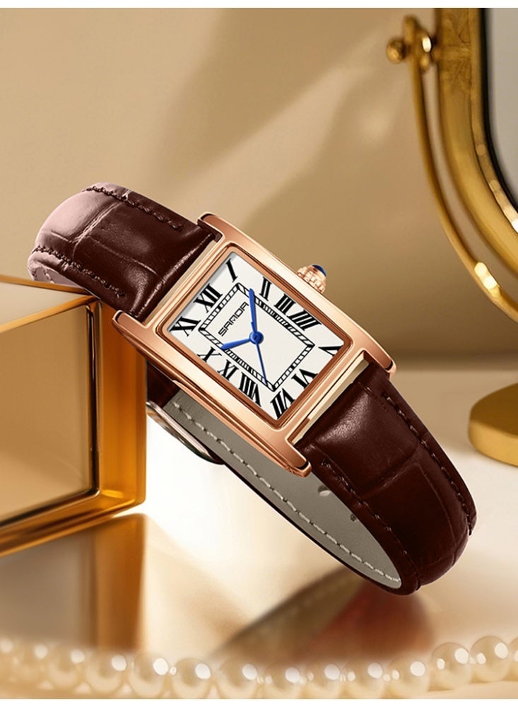 Sanda Watches For Women New 1150 Fashion Couple Watch Elegant Design Rectangular Dial Waterproof Quartz Movement Business Women's Watch - Image 2