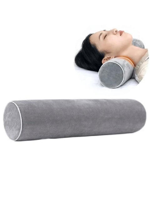 Memory Foam Round Neck Pillow for Use While Sleeping, Extra Support Pillow for Spinal Alignment Grey