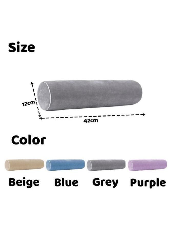 Memory Foam Round Neck Pillow for Use While Sleeping, Extra Support Pillow for Spinal Alignment Grey