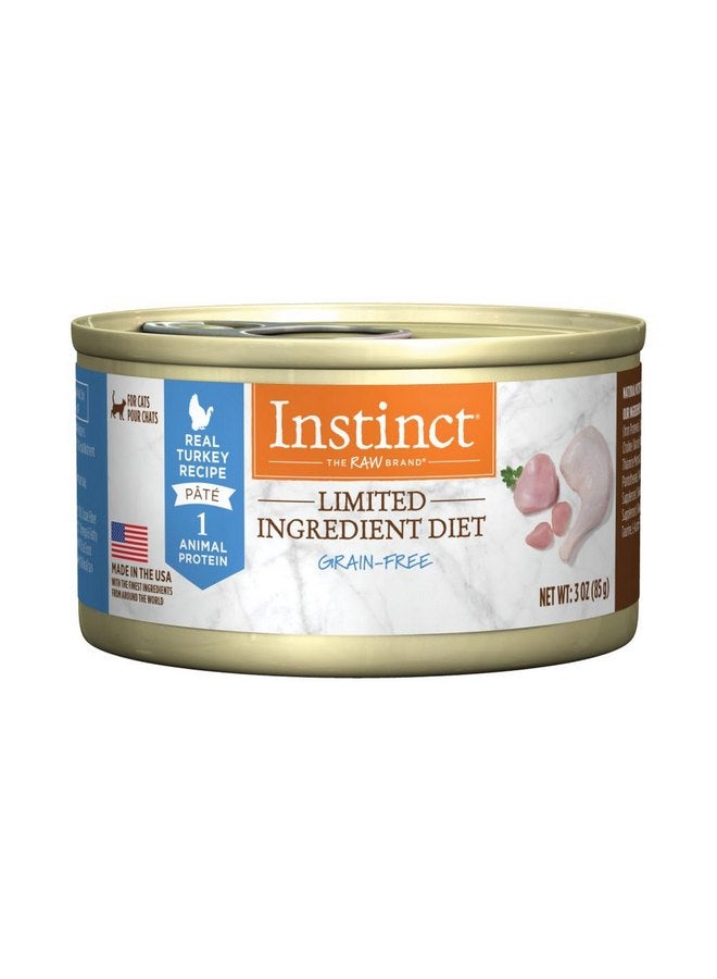 Instinct Limited Ingredient Diet Grain Free Real Turkey Recipe Natural Wet Canned Cat Food by Nature's Variety, 3 oz. Cans (Case of 24) - Image 1