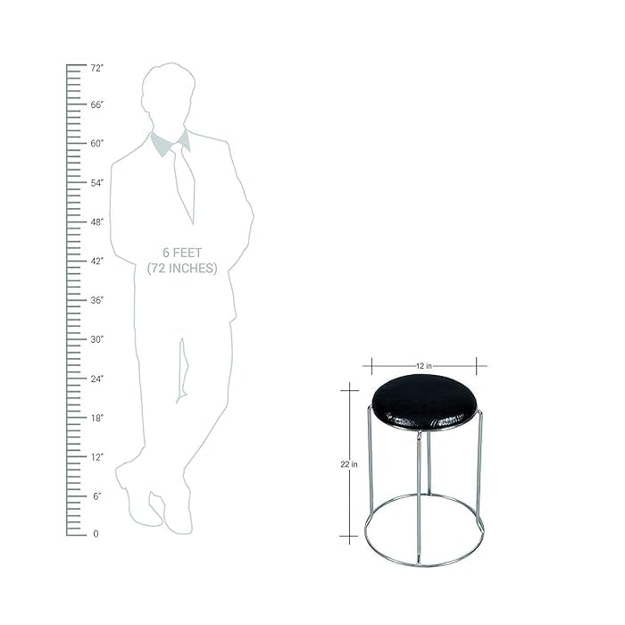 KRISHTHA KRISHTHA Single Seat Stainless Steel with Cushioned Seat Round Stool for Kitchen Cafeteria Doctor Stool Makeup Stool Shoe Changing Stool Living Room Sofa Stool Leather Set of 4 - Image 2