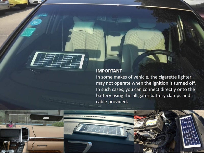 Sunway Solar Car Battery Trickle Charger & Maintainer 12V Solar Panel Power Kit Portable Backup for Car Automotive RV Marine Boat Motorcycle Truck Trailer Tractor Powersports Snowmobile Farm Equipment - Image 4