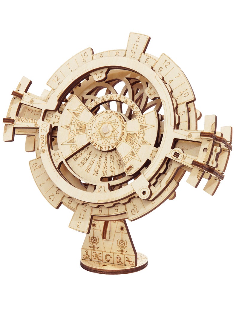 ROKR ROKR Perpetual Calendar LK201, Assembly Brain Teaser 3D Wooden Puzzle DIY Build Model Crafts Kits, Unique Home Decor Birthday Gifts for Teens or Adults - Image 1