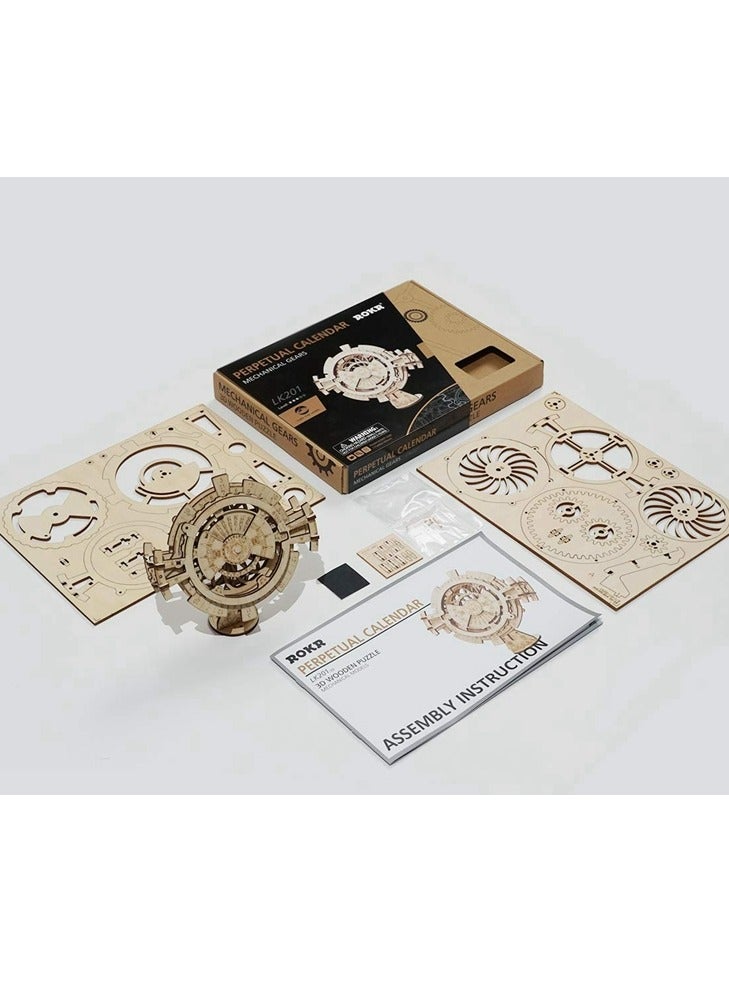 ROKR ROKR Perpetual Calendar LK201, Assembly Brain Teaser 3D Wooden Puzzle DIY Build Model Crafts Kits, Unique Home Decor Birthday Gifts for Teens or Adults - Image 5