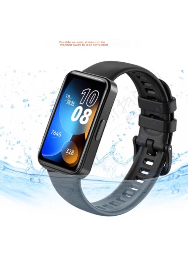 Chensong متوافق مع سوار Huawei Band/8/9/nfc، جيل ثامن نسخة Nfc سوار سيليكون، سوار Huawei Band 9، جيل تاسع نسخة قياسية سوار ساعة، سوار رياضي ذكي، أزرق - Image 2
