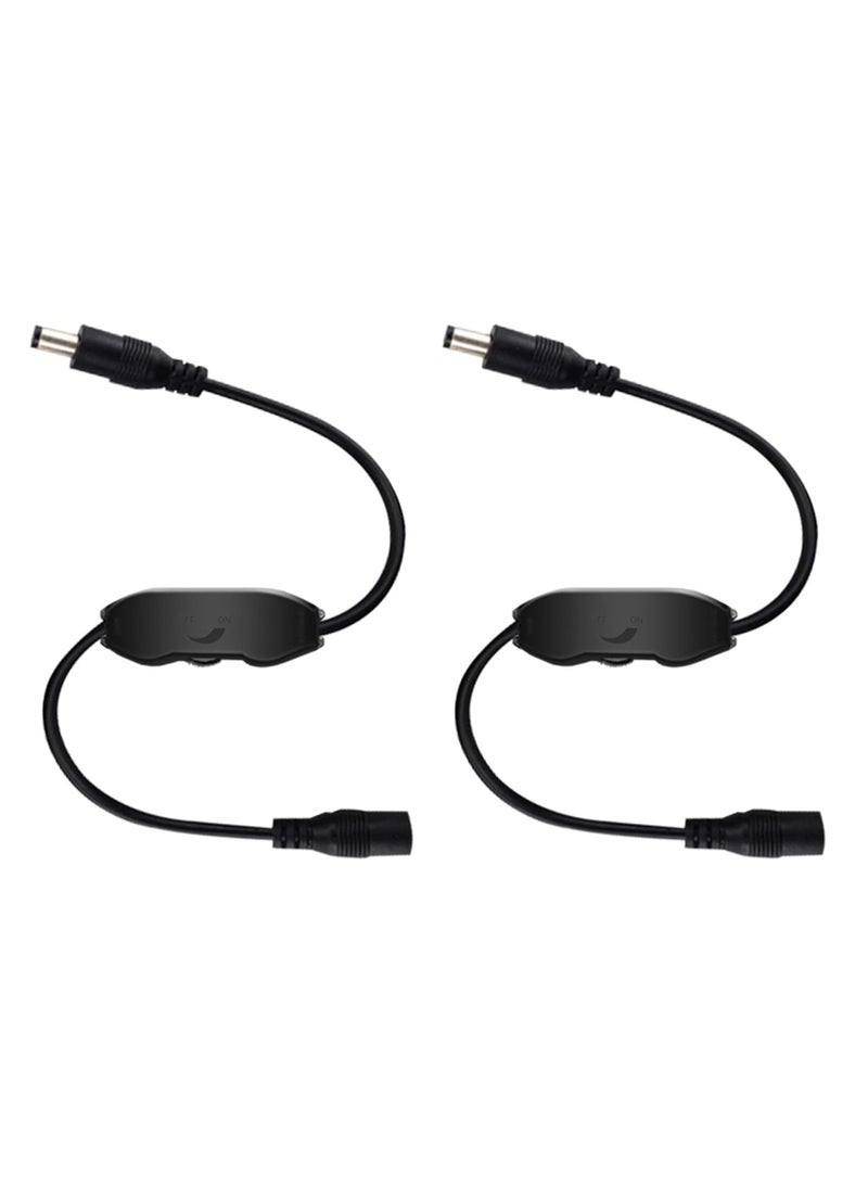 SYOSI 2Pcs Dimmable LED Controller DC 12V-24V LED Strip Switch Dimmer Adjustable Controller for LED Strip Light 2835 5050 LED Dimming Controller On/Off Brightness Male to Female Connectors - Image 1