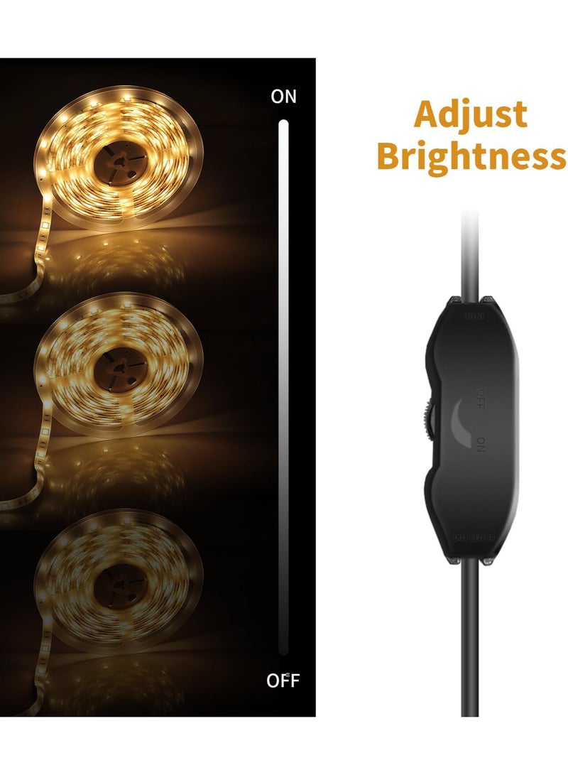 SYOSI 2Pcs Dimmable LED Controller DC 12V-24V LED Strip Switch Dimmer Adjustable Controller for LED Strip Light 2835 5050 LED Dimming Controller On/Off Brightness Male to Female Connectors - Image 2