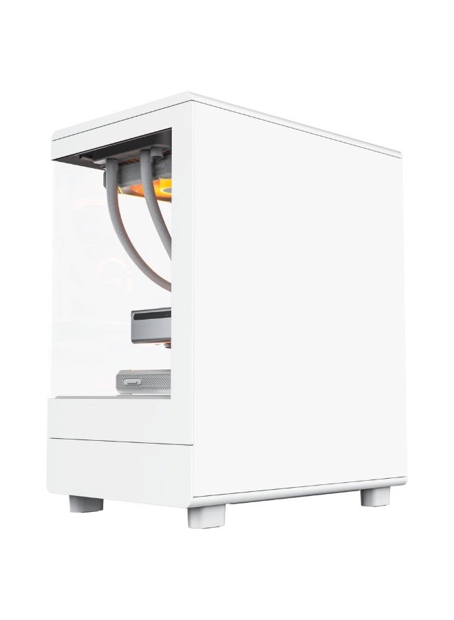 دارك فلاش كيس كمبيوتر ألعاب DARKFLASH DB330MW Micro-ATX، زجاج مقوى مزدوج، أبيض - Image 4