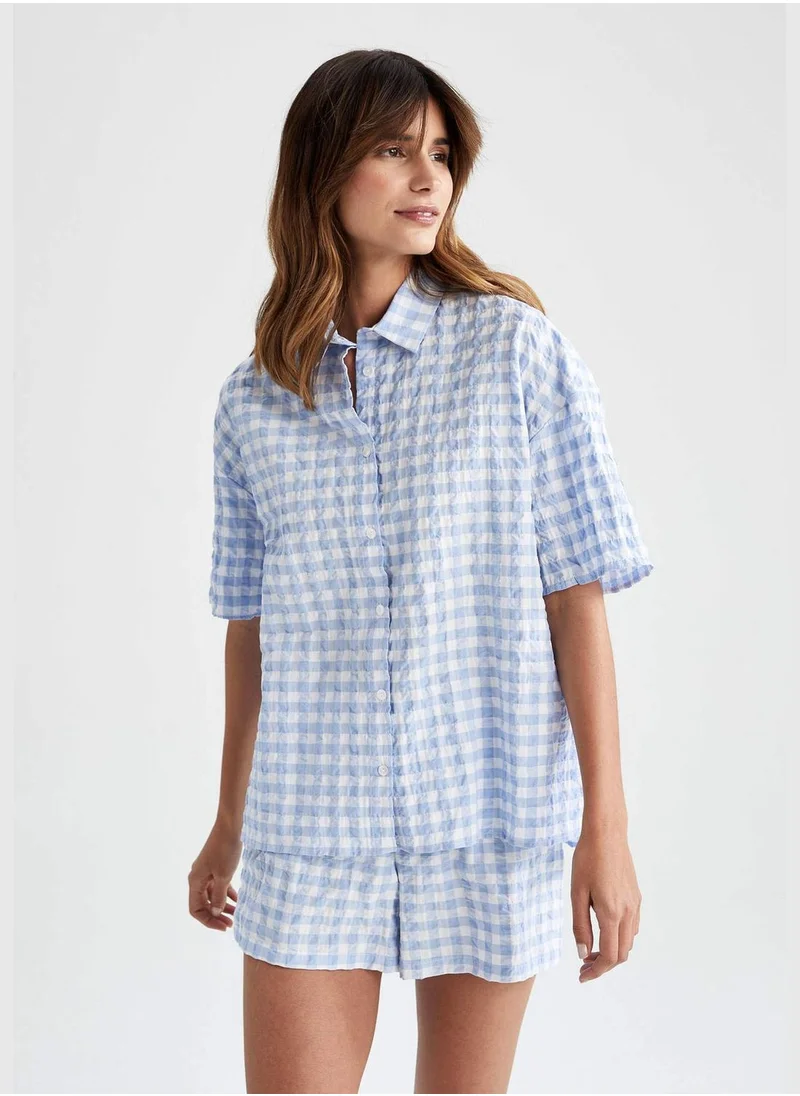 DeFacto Regular Fit Check Print Mini Pyjama Bottom