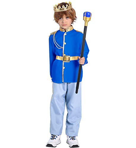 TOGROP Prince Charming Costume for Kids Boys Royal Prince King Outfit Party Cosplay 46T Blue - Image 5