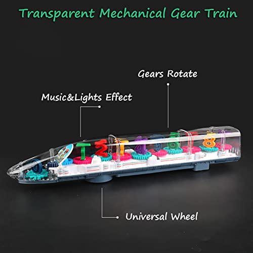 Miracland 3D Gear Train Toy Lightup Transparent Gear Train with Lights and Music for Kids Educational STEM Toy for Toddlers and Preschoolers - Image 5