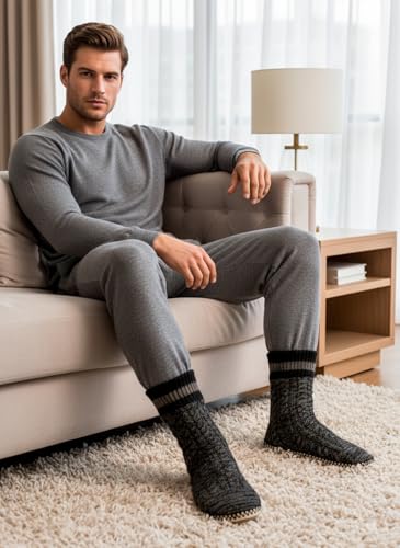 Cozylook Mens Slippers Indoor Soft Sole Warm Fleece Lined Slipper Socks for Men Size 10-11 - Image 3