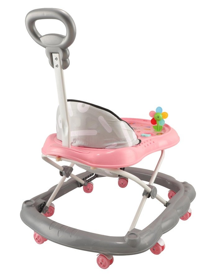 JoyRide Kidzoo BabyGo Walker Compact Foldable Activity Walker with Adjustable Height & Parental Handle for Boys|Girls Age 6+ Months Pink - Image 4
