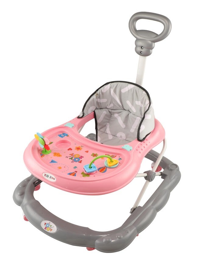 JoyRide Kidzoo BabyGo Walker Compact Foldable Activity Walker with Adjustable Height & Parental Handle for Boys|Girls Age 6+ Months Pink - Image 2