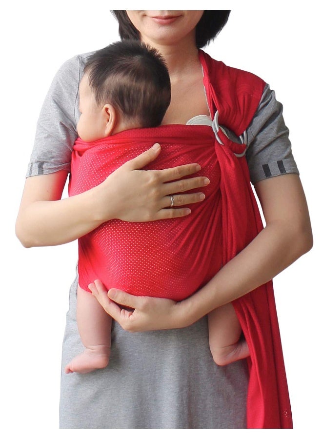 Vlokup Baby Water Ring Sling Carrier | Lightweight Breathable Mesh Baby Wrap for Infant, Newborn, Kids and Toddlers | Perfect for Summer, Swimming, Pool, Beach | Great for Dad Too Red - Image 4