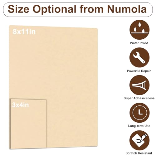 Numola Leather Repair Patch 3×4 inch Self-Adhesive Leather Repair Tape, Scratch/Holes Vinyl Repair Kit for Couch, Car Seat, Sofas, DIY Furniture Upholstery, Chair, Jackets, First-aid(Medium Brown) - Image 2