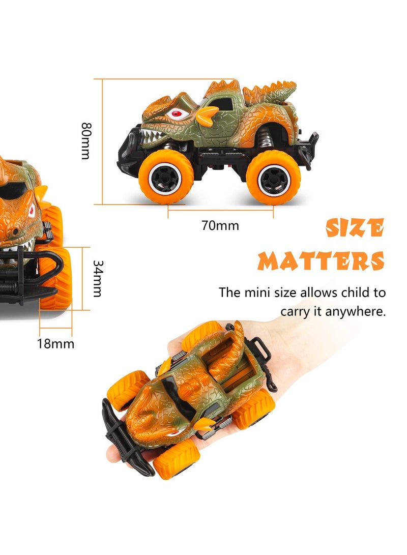 SYOSI Remote Control Racing Car, RC Toys for 4-5 Year Old Boys, Dinosaur Remote Control Cars, Toddlers Toys Mini Electric Sport RC Car, Mini Dino Cars, Monster Truck for Toddlers Birthday Gifts(Orange) - Image 2