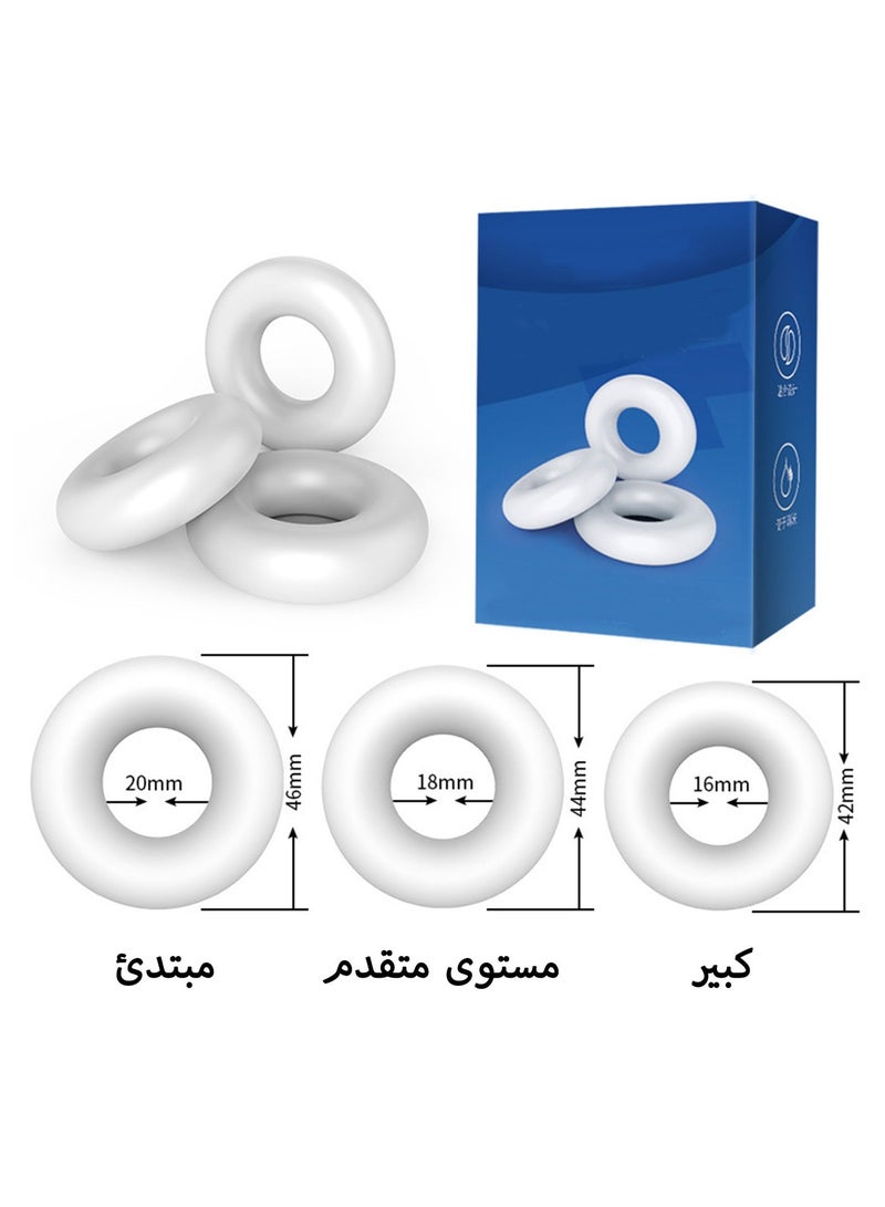 3 Pcs Simple Stackable Soft Silicone Ring Exercise Style Ring Ring of Power Gifts for Men - Image 1