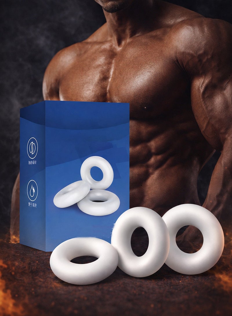 3 Pcs Simple Stackable Soft Silicone Ring Exercise Style Ring Ring of Power Gifts for Men - Image 2