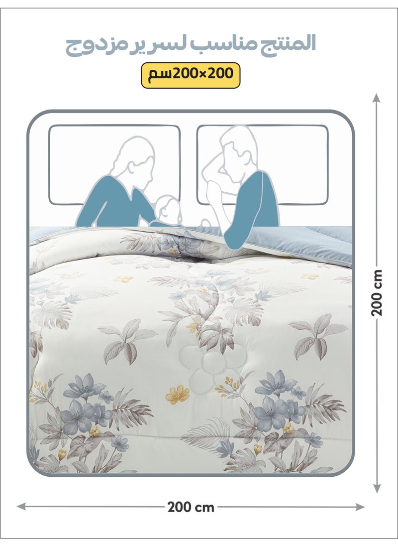 Donetella Comforter Set 6-Pcs Double Size All Season Reversible Microfiber Printed Comforter Bedding Set With Super Soft Down Alternative Filling, Moon Mist  - Image 4