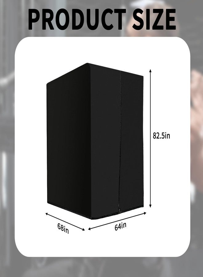 Avoirdus 82.5" x 68" x 64" Squat Rack Cover for Gym & Outdoor: 420D Oxford Weight Lifting Rack Protector, Waterproof Power Equipment Cover with Zipper - Image 2