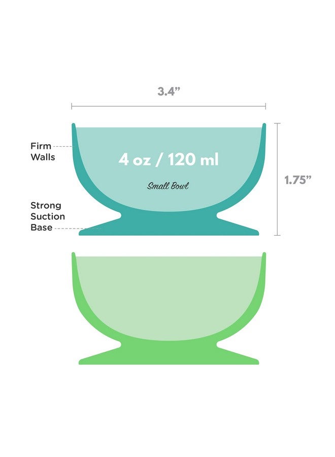 ChooMee Silicone Baby Suction Bowls | Non Slip Extra Strong Suction Base with Durable and Firm Bowl | Ideal for Infant and Toddler Baby Led Feeding | Small 2 CT - Image 3