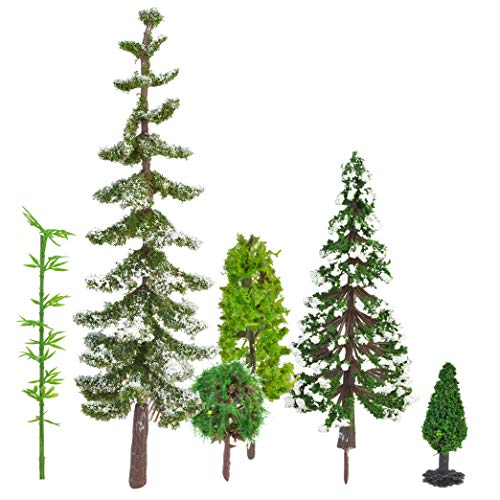 Tayfremn 30pcs Model Trees Train Railroad Scenery Architecture Trees, Mixed Model Tree Fake Trees for DIY Crafts Building Model Scenery Landscape Decoration 1.5-7.9 inch(4-20cm) - Image 2