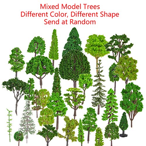 Tayfremn 30pcs Model Trees Train Railroad Scenery Architecture Trees, Mixed Model Tree Fake Trees for DIY Crafts Building Model Scenery Landscape Decoration 1.5-7.9 inch(4-20cm) - Image 5