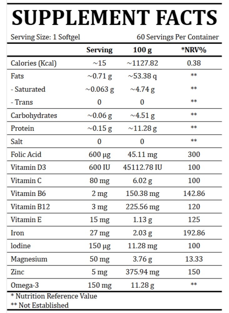 ناتفيتا برجناتون من ناتفيتا لدعم صحي متكامل للحامل والمرضعة | 60 كبسولة نباتية - Image 4