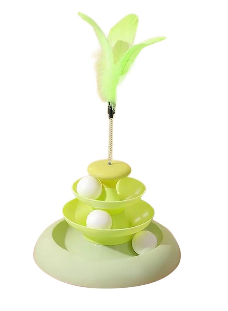 Interactive Cat Toy with Feather Teaser - Durable Polypropylene, Battery-Free, Engaging Play for Kittens and Cats - Image 1