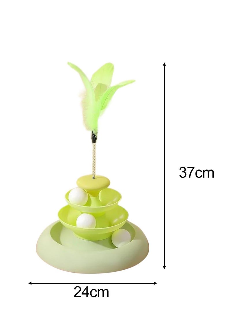 Interactive Cat Toy with Feather Teaser - Durable Polypropylene, Battery-Free, Engaging Play for Kittens and Cats - Image 2