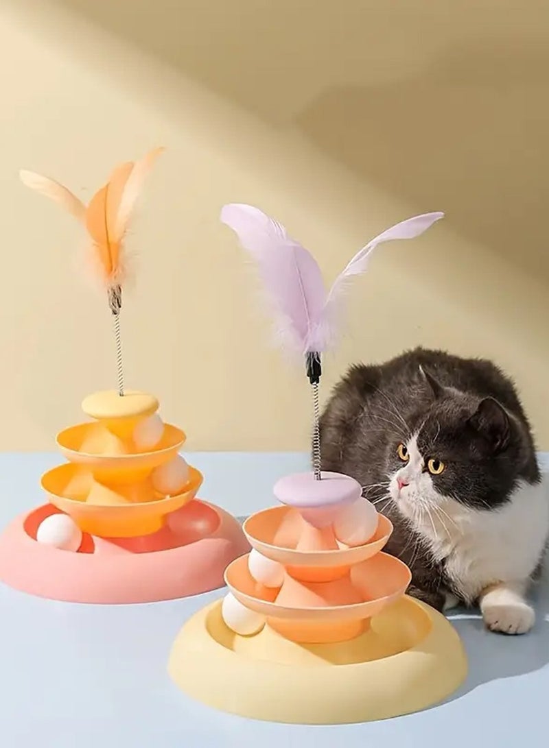 Interactive Cat Toy with Feather Teaser - Durable Polypropylene, Battery-Free, Engaging Play for Kittens and Cats - Image 3