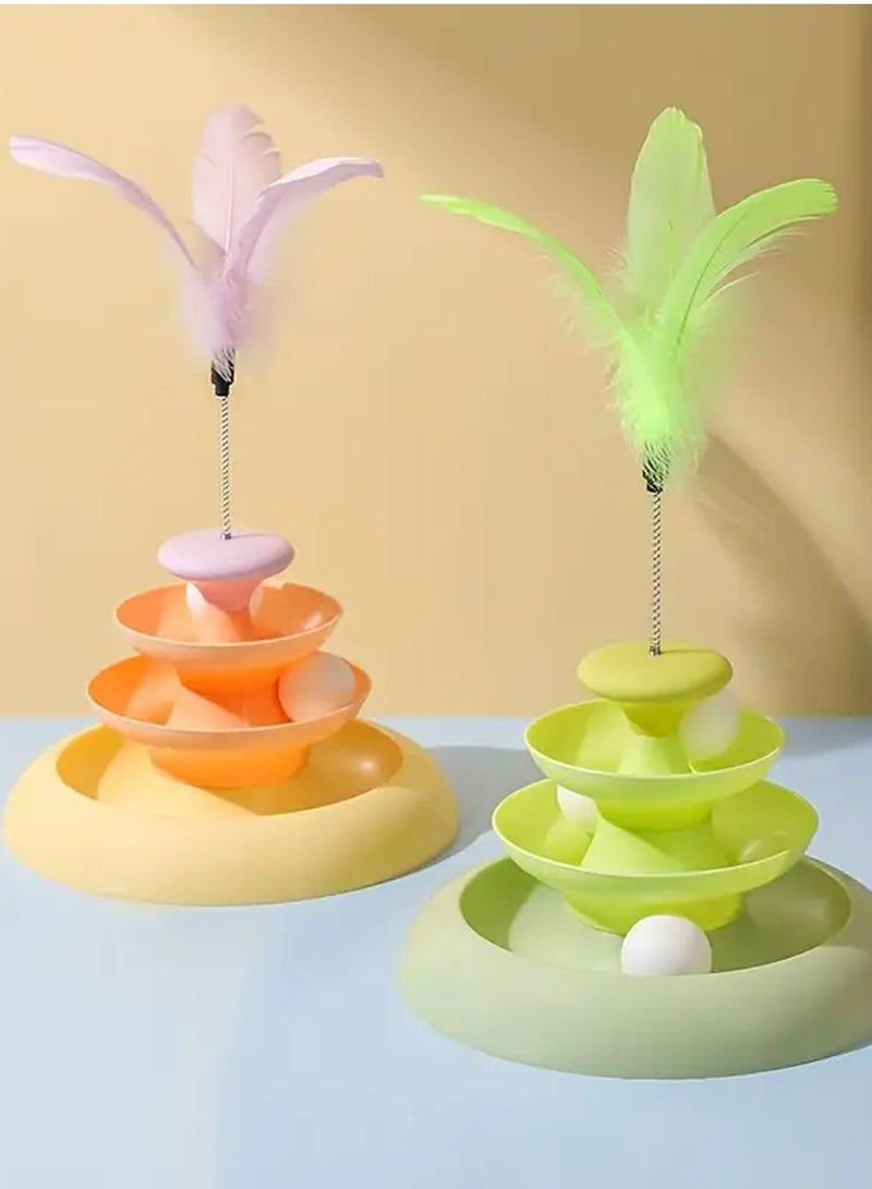 Interactive Cat Toy with Feather Teaser - Durable Polypropylene, Battery-Free, Engaging Play for Kittens and Cats - Image 4