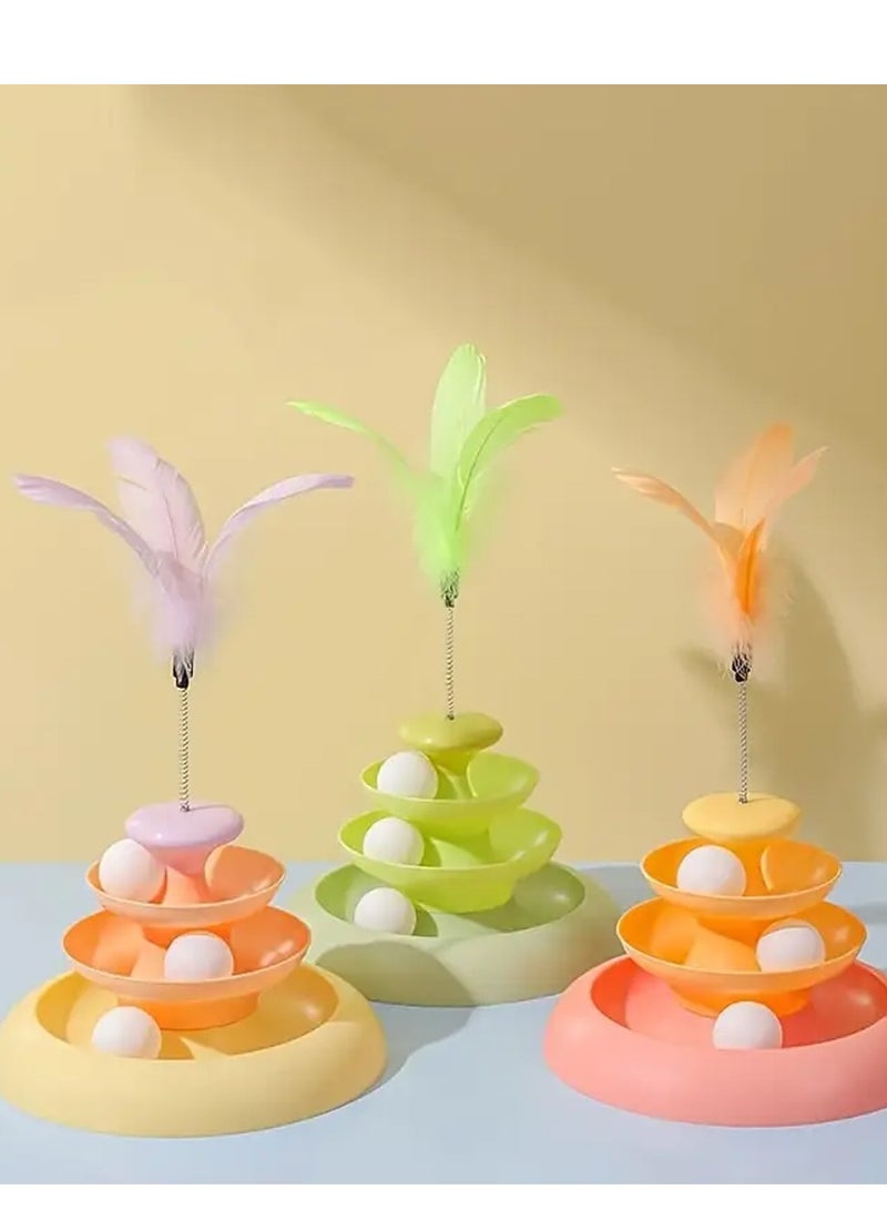 Interactive Cat Toy with Feather Teaser - Durable Polypropylene, Battery-Free, Engaging Play for Kittens and Cats - Image 5