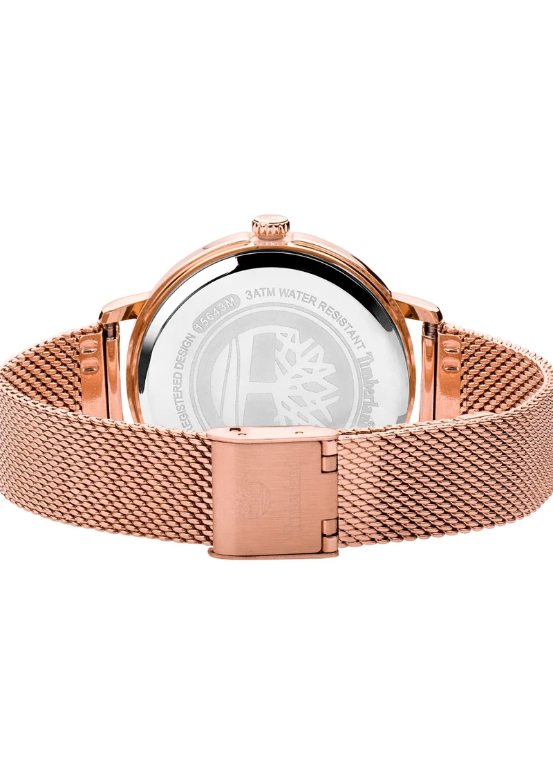 Timberland Women's Analog Quartz Watch With Rose Gold Stainless Steel Strap - 5ATM - T TBL15643MYR-01MM