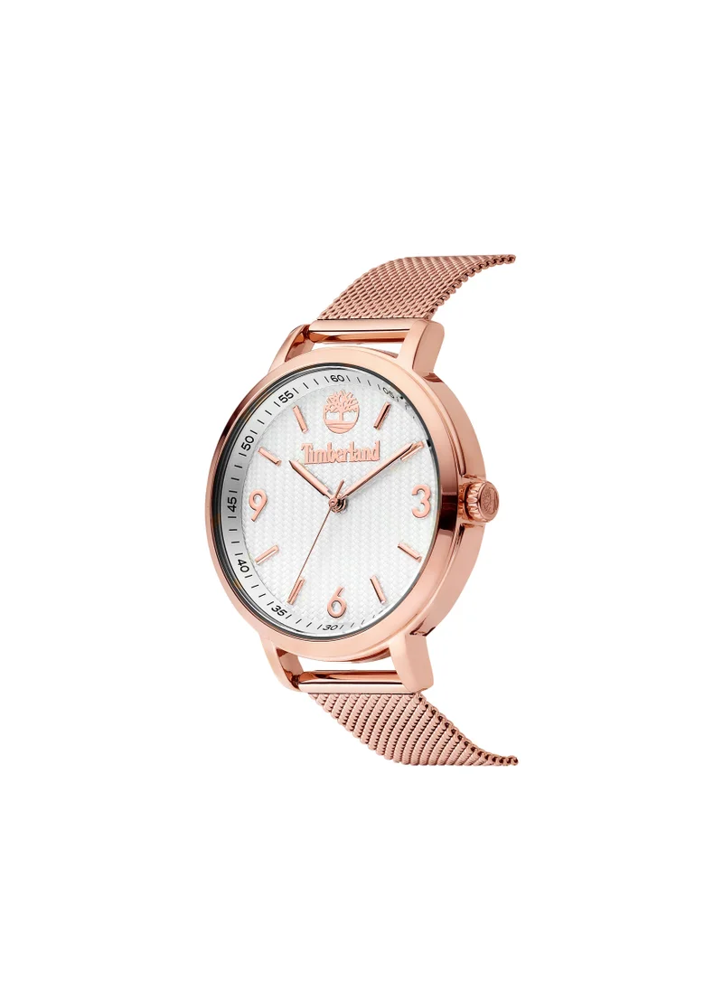 تمبرلاند Women's Analog Quartz Watch With Rose Gold Stainless Steel Strap - 5ATM - T TBL15643MYR-01MM