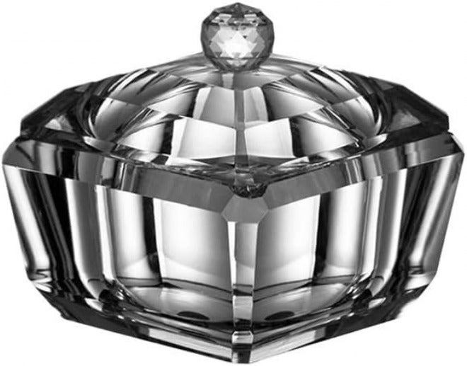 Ash Holder Square Ashtray Crystal Glass Indoor Outdoor Tabletop Ash Tray with Lid for Patio Home Office etc - Image 1