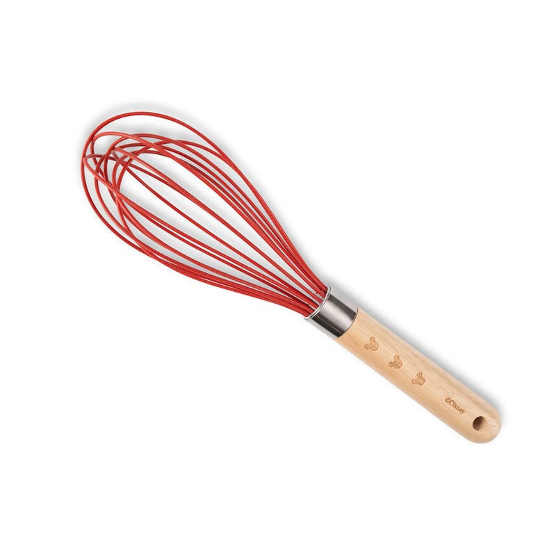 Prestige Disney Silicone Whisk: Red Hand Whisk with Etched Wooden Handle - Image 1