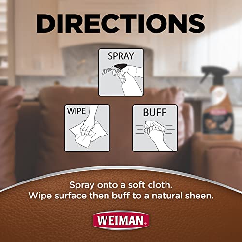 Weiman Leather Cleaner & Conditioner - 12 Fl Oz - Non Toxic Cleans Conditions and Restores Leather Surfaces - UV Protectants Help Prevent Cracking or Fading of Leather Couches Car Seats Shoes Purses - Image 5