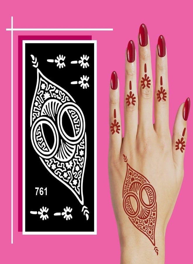 Komstec Artistic Mehndi Stencil Sticker Combo for Weddings, Parties, and Festivals - Image 5