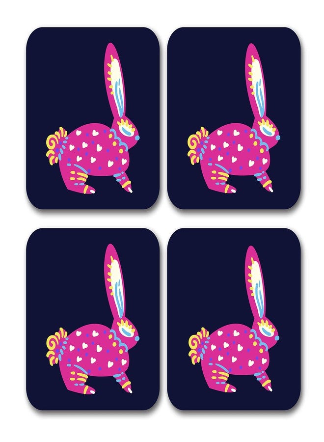 Tinywalk Animal Spiral Coasters Wooden Printed Coaster Square (3.5X3.5) inch Set of 4 Pieces - Image 1