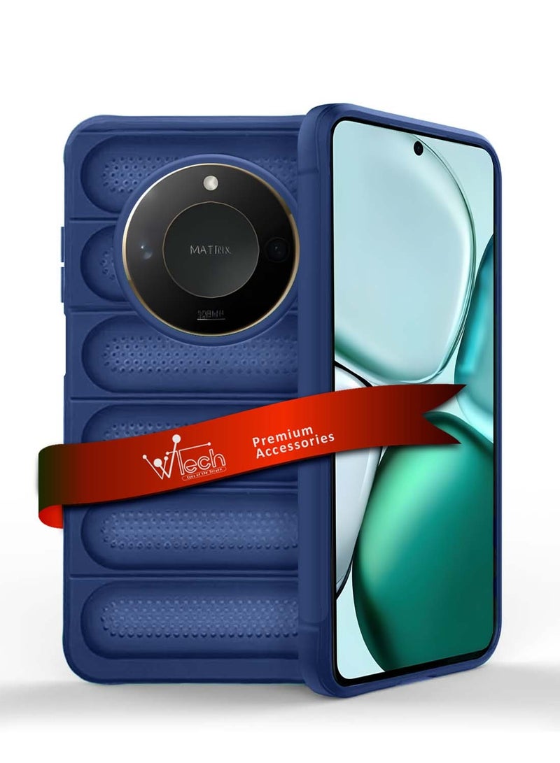 دبليو تيك هونر اكس 9 سي سمارت 5 جي 2024 شفاف ممتاز داخل وسادة هوائية TPU مع غطاء هيكل بنسيج السوار - أزرق - Image 1