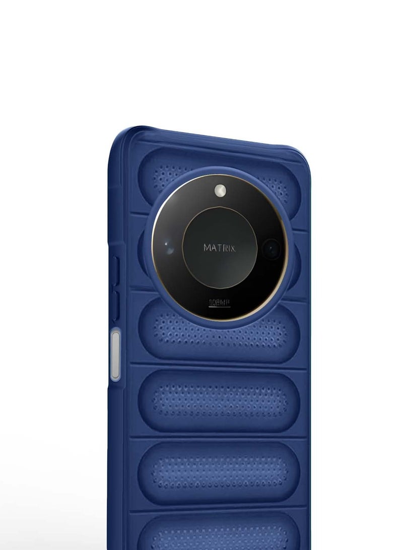 دبليو تيك هونر اكس 9 سي سمارت 5 جي 2024 شفاف ممتاز داخل وسادة هوائية TPU مع غطاء هيكل بنسيج السوار - أزرق - Image 2