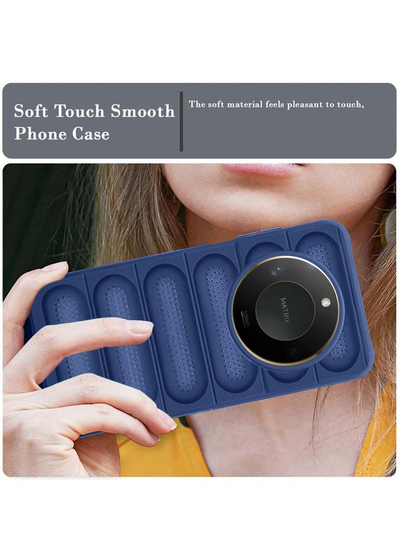 دبليو تيك هونر اكس 9 سي سمارت 5 جي 2024 شفاف ممتاز داخل وسادة هوائية TPU مع غطاء هيكل بنسيج السوار - أزرق - Image 3