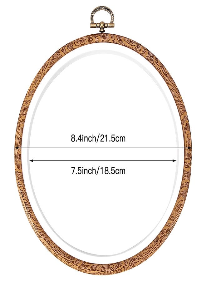 Pllieay 8inch Embroidery Hoop Frame Imitated Wood Embroidery Circle Round Display Frame Ring Cross Stitch Hoops Embroidery Hoops Set for Art Craft Sewing and Hanging, Rug Punch Set - Image 2
